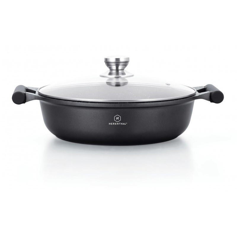 Sauteuse effet pierre 32 cm avec couvercle Herenthal