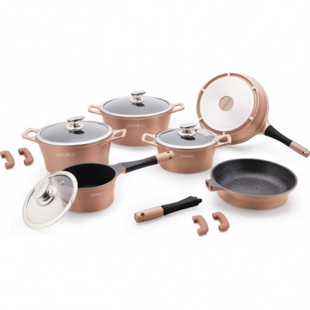 Batterie de cuisine effet pierre 17 pièces Royalty line