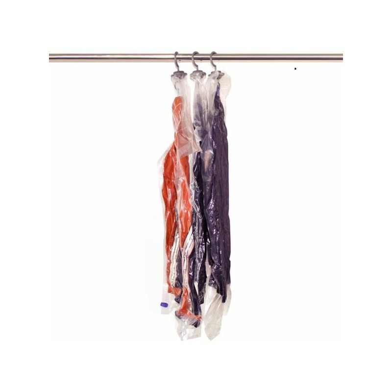 Lot de 2 sacs de rangement sous vide sur cintre 70x110 + 70x140 cm