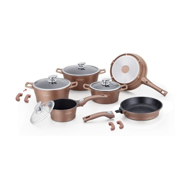 Batterie de cuisine effet pierre 17 pièces Royalty line