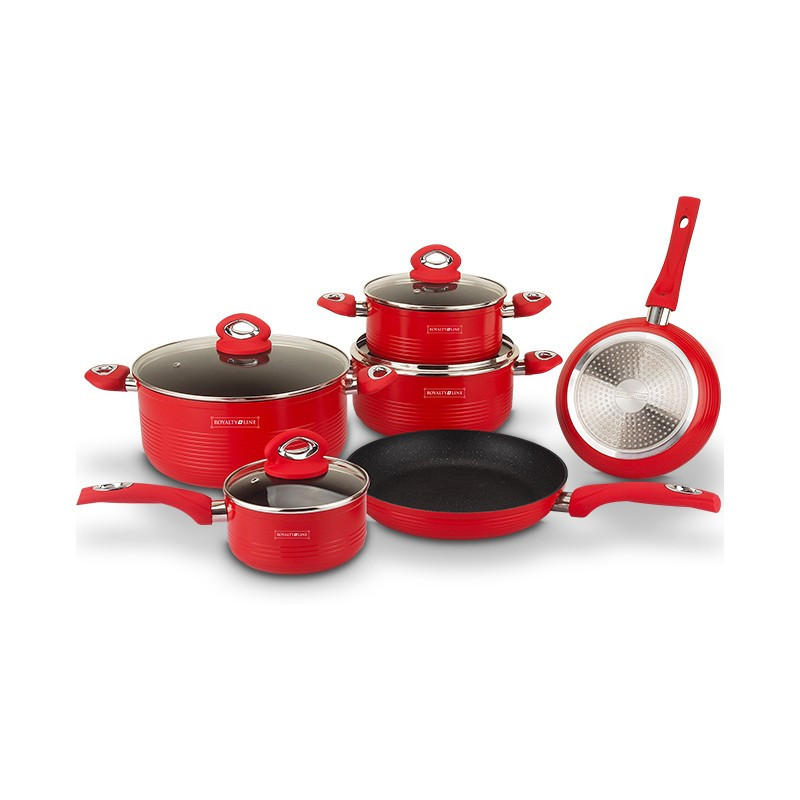 Batterie de cuisine effet pierre 10 pièces Royalty line