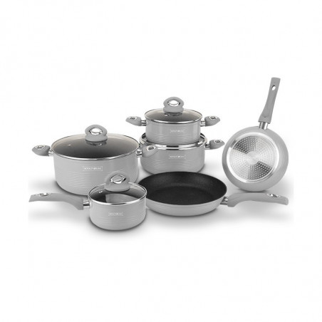Batterie de cuisine effet pierre 10 pièces Royalty line