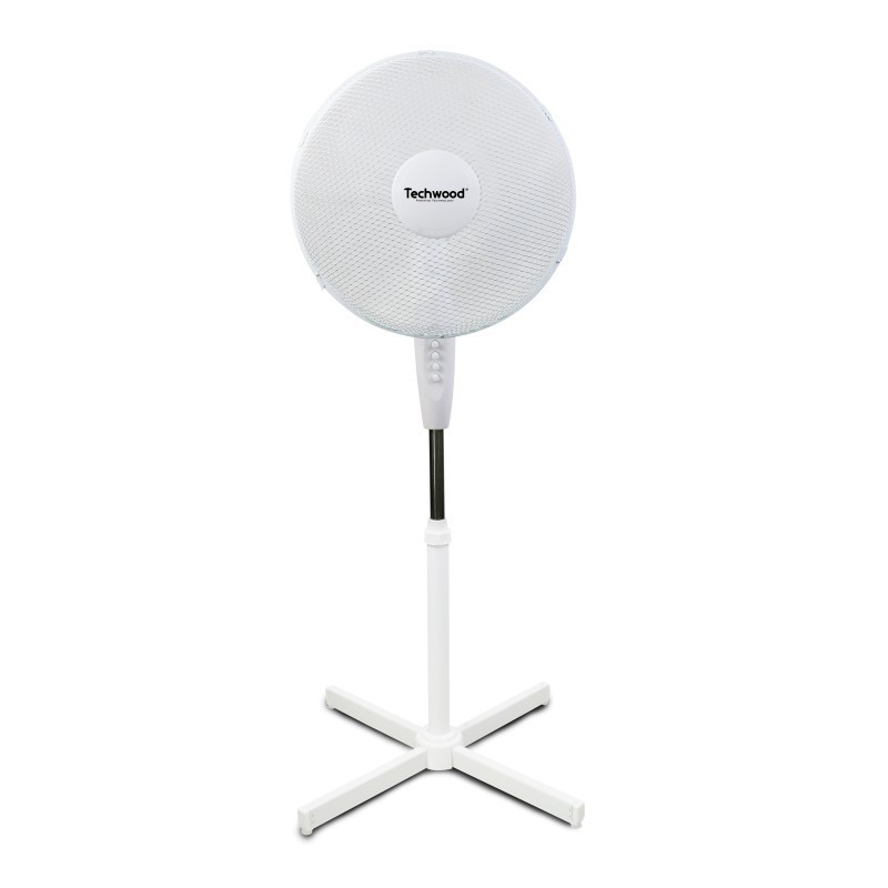VENTILATEUR BLANC 40 CM SUR PIED TECHWOOD
