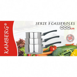 Série 3 casseroles inox/Bakélite