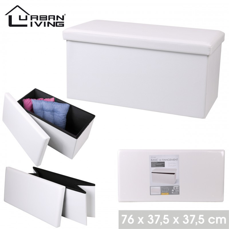 Pouf avec coffre de rangement pliable