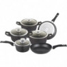Batterie de cuisine effet pierre 14 pièces Royalty line