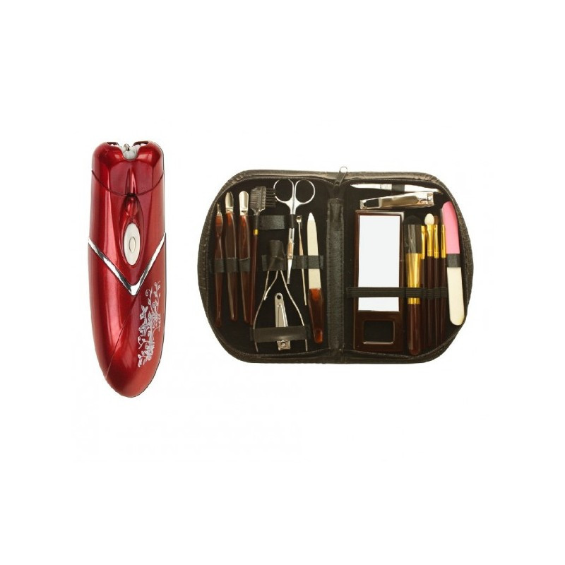 Epilateur électrique à LED + kit manucure