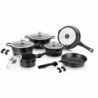 Batterie de cuisine effet pierre 17 pièces Herenthal
