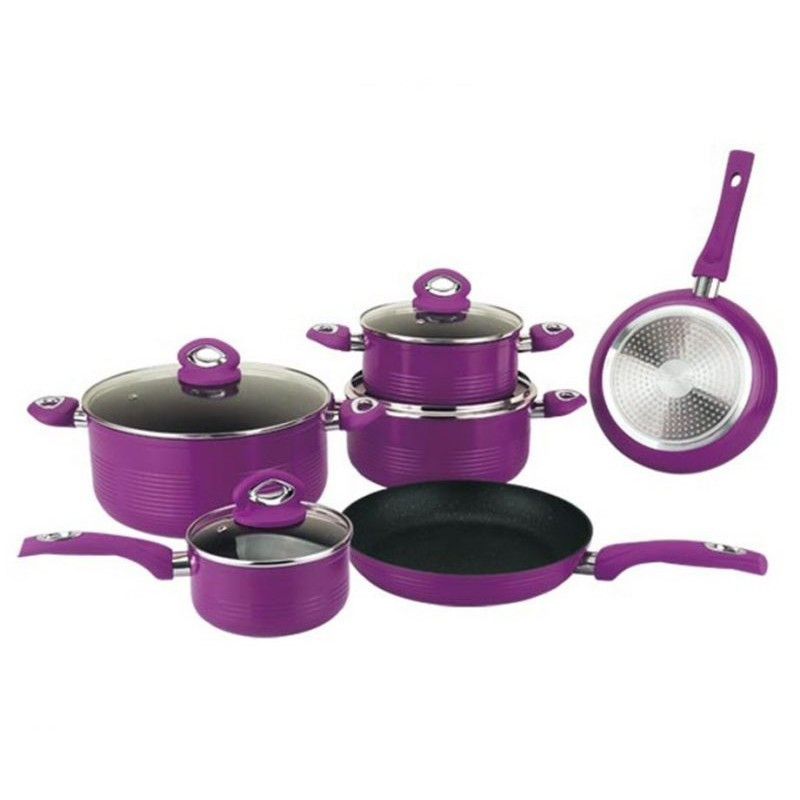 Batterie de cuisine effet pierre 10 pièces Royalty line