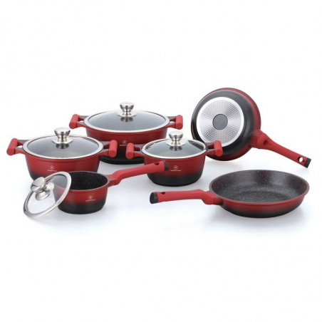 Batterie de cuisine effet pierre 10 pcs