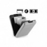 Porte cartes en aluminium gris
