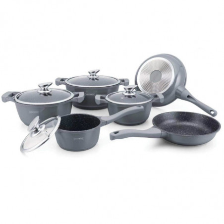 Batterie de cuisine effet pierre 10 pcs