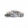 Batterie de cuisine 12 pcs effet pierre