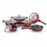 Batterie de cuisine effet pierre 10 pcs