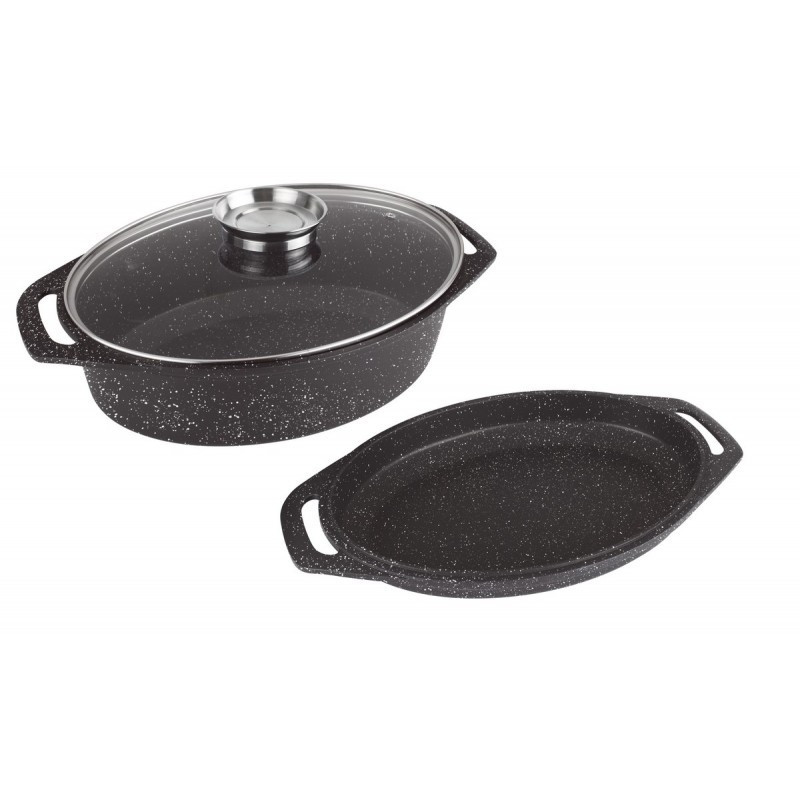 Cocotte 3 pcs 39x28 cm effet pierre