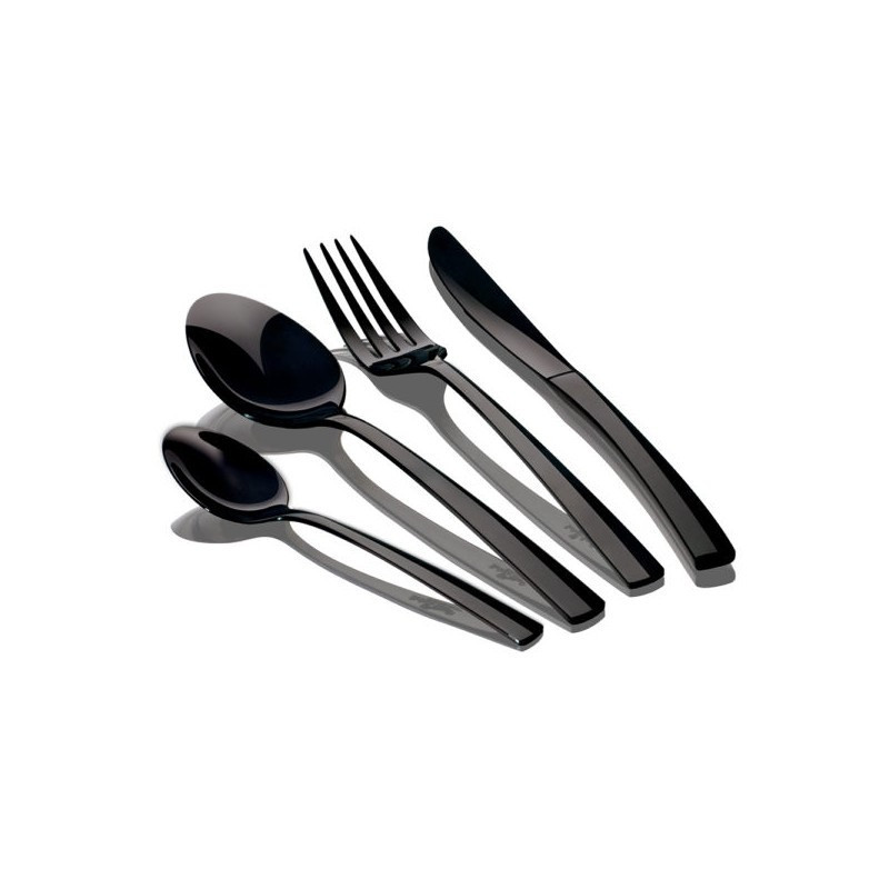Ménagère en inox noir 24 pcs